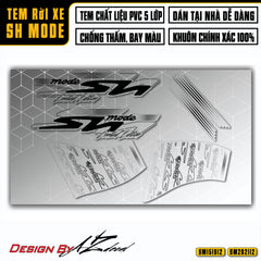 Tem xe SH Mode Limited Edition (tem đen nền trong suốt)