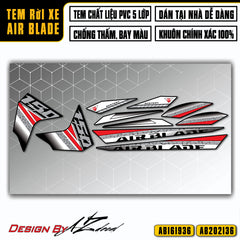 Tem Xe Air Blade | AB36 | Mẫu Cracked Texture