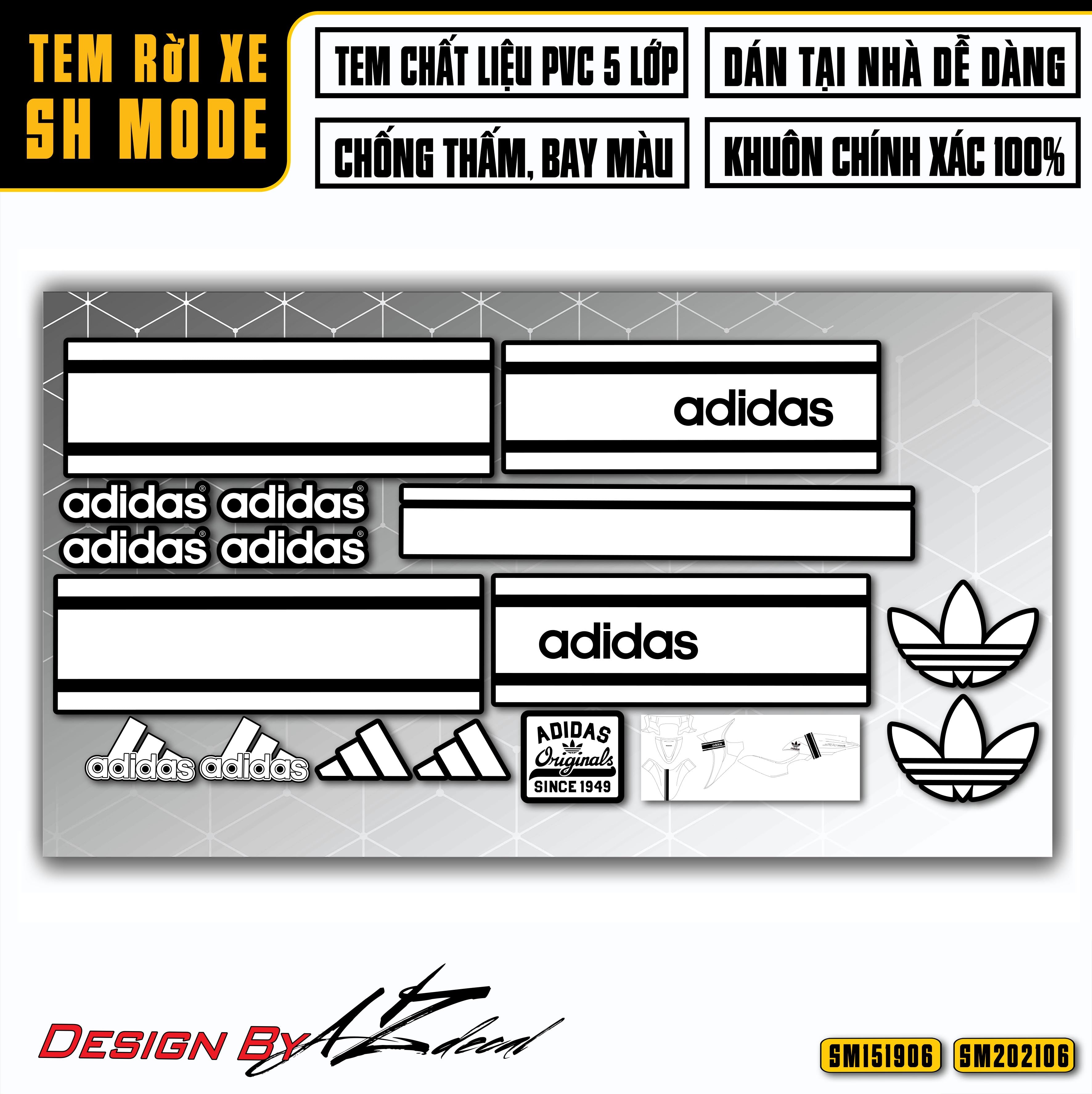 Tem dán xe SH Mode Adidas cực chất