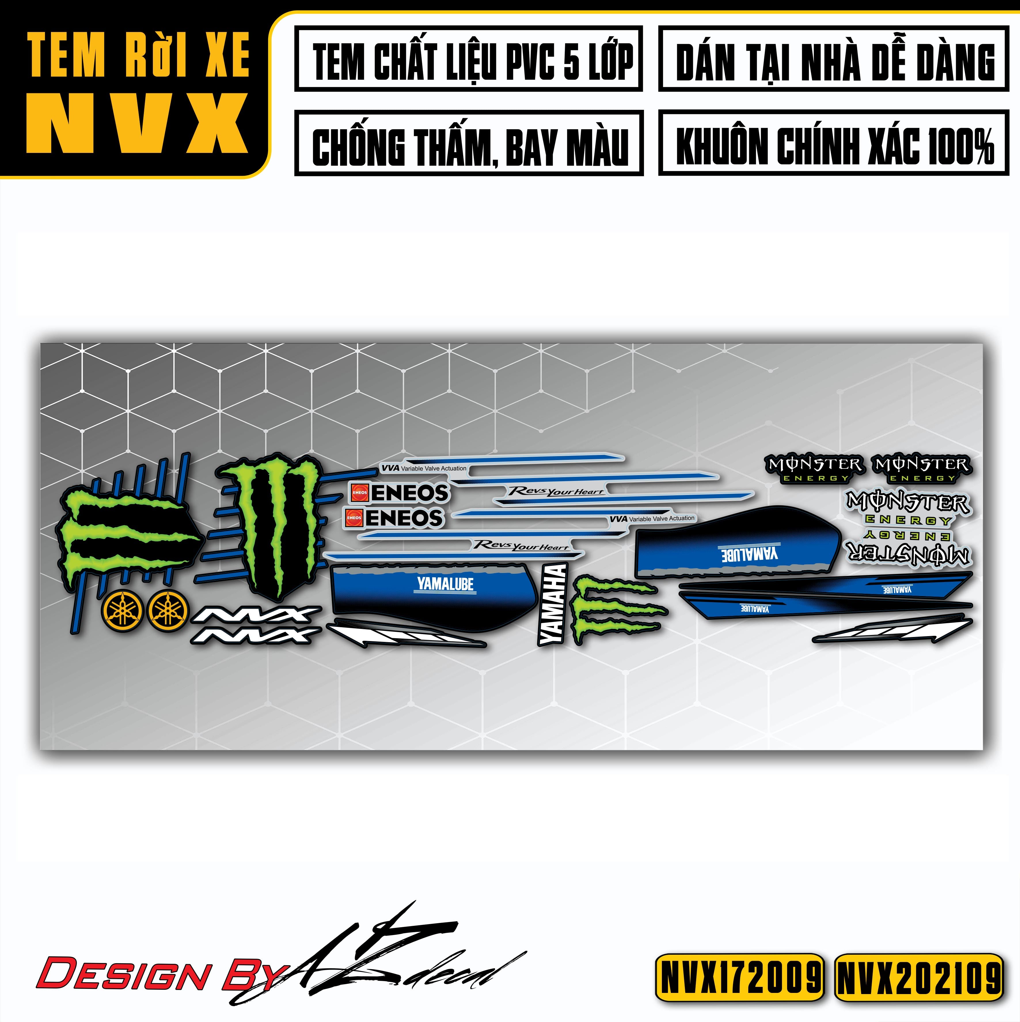 Decal Monster Energy dán xe đen