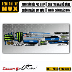 Decal Monster Energy dán xe đen