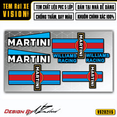 Decal trang trí xe Vision đẹp phong cách Martini