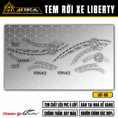 Chi tiết mẫu tem dán xe Liberty màu xám (nền trong)