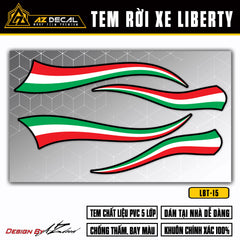 Tem rời Liberty 125 mẫu cờ italia nền đen