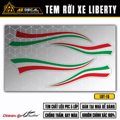 Tem xe Liberty 125 mẫu cờ Italy nền trong