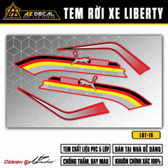 Tem Liberty 125 cờ đức dán xe đỏ