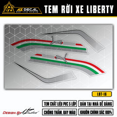 Chi tiết mẫu tem rời dán xe Liberty Sport Racing Team cờ Italy