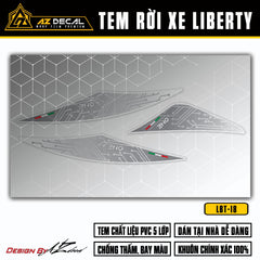 Tem xe Liberty 125 phong cách Electronic màu xám (nền trong)