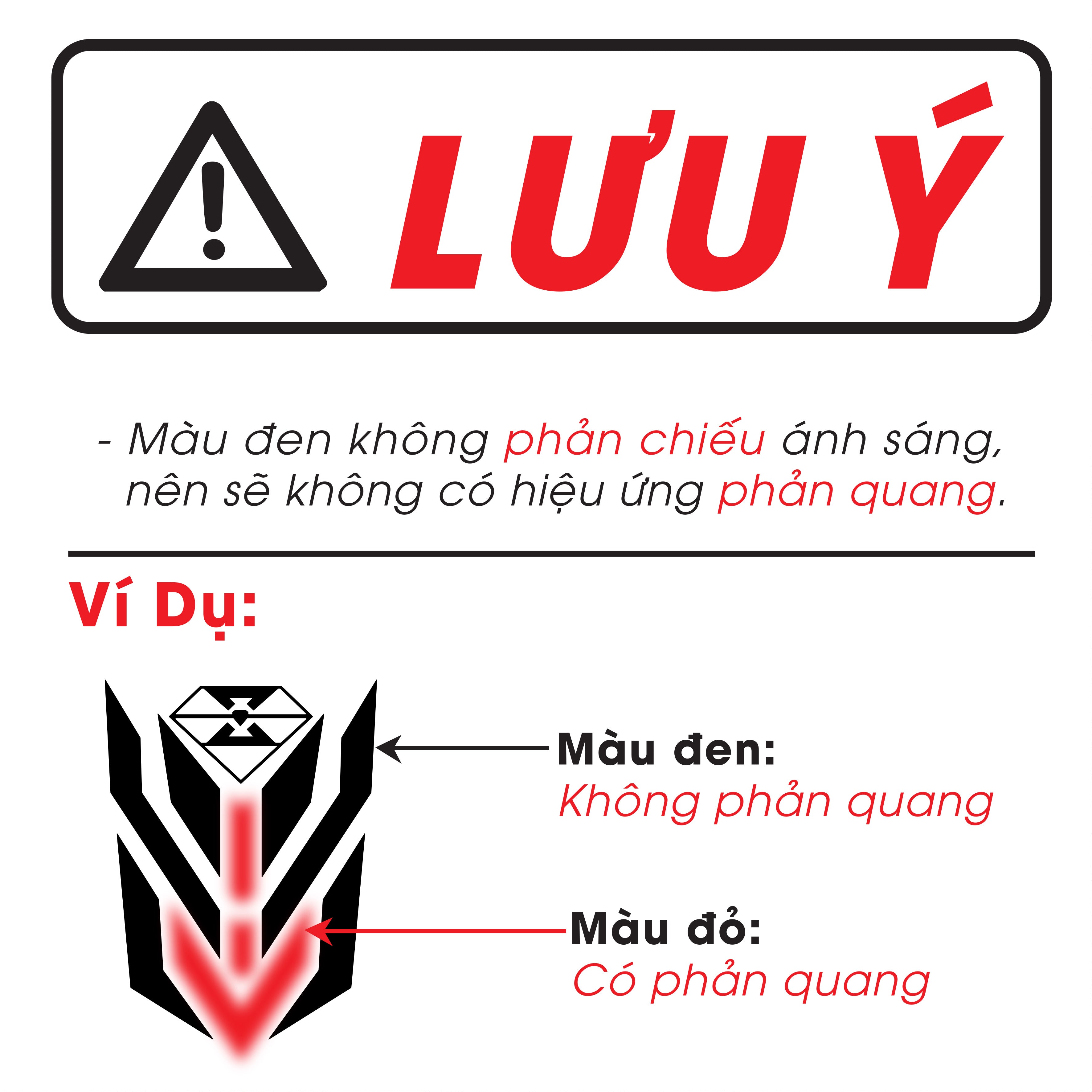 Decal mỏ dè màu đen không phản quang