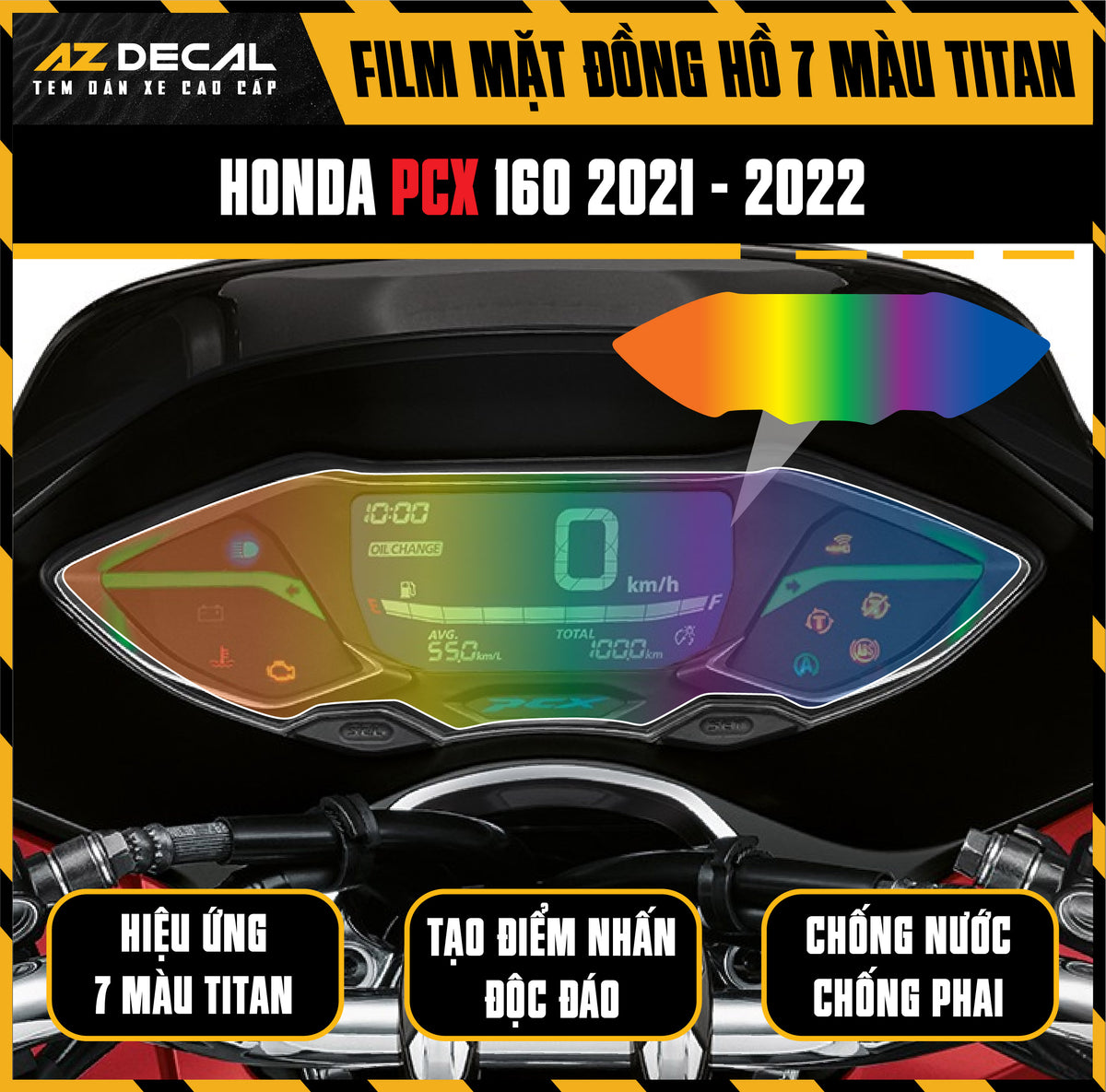 Miếng Dán Mặt Đồng Hồ 7 Màu Titan Xe Honda PCX