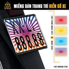 Decal dán biển số xe máy, xe mô tô mẫu Titanium