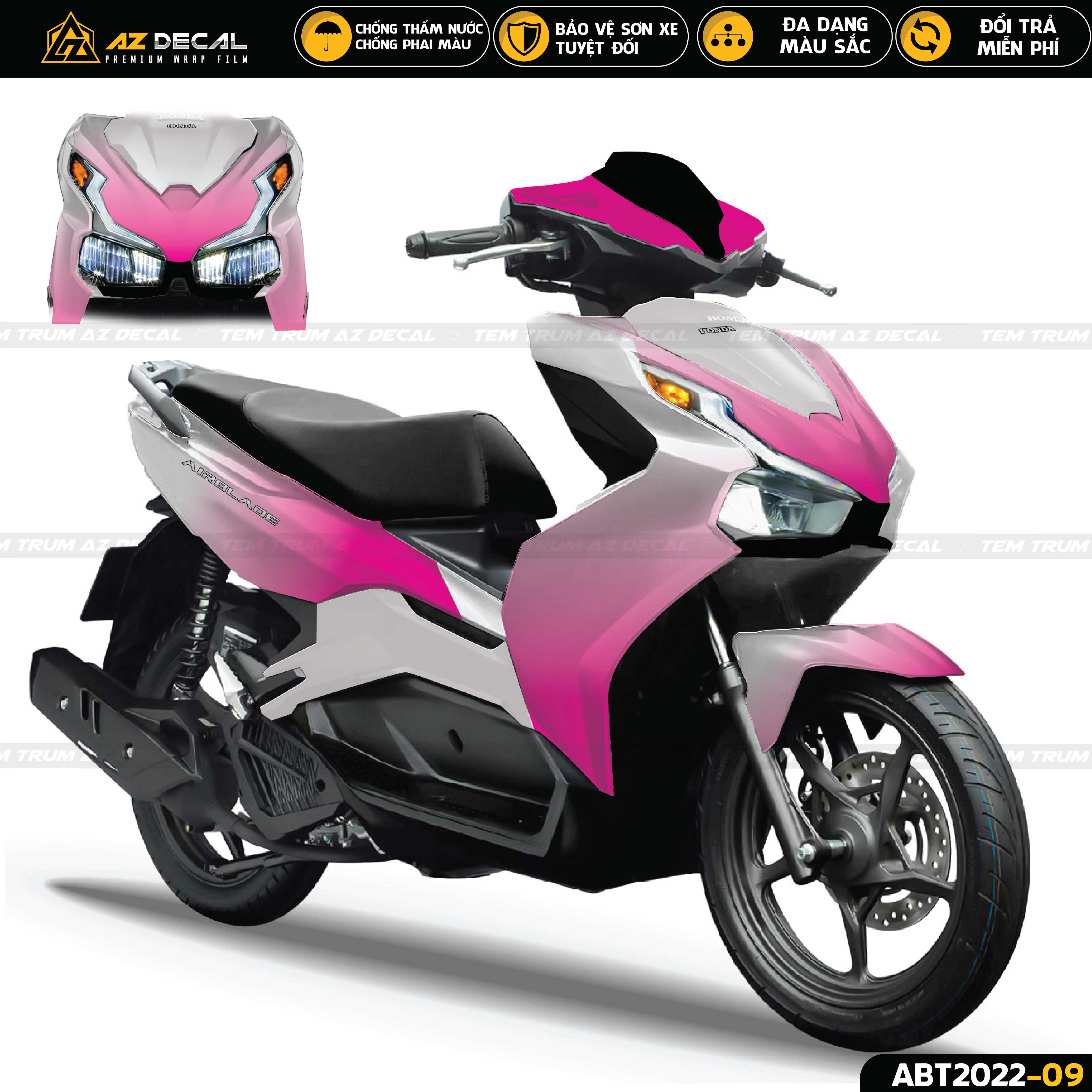 Dán decal xe Honda Air Blade 2020 2021 2022 màu trắng hồng