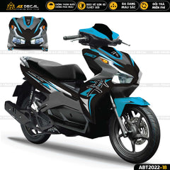 Dán decal xe Air Blade màu đen xanh Hayabusa