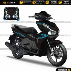 Decal dán xe AB đẹp màu đen xanh