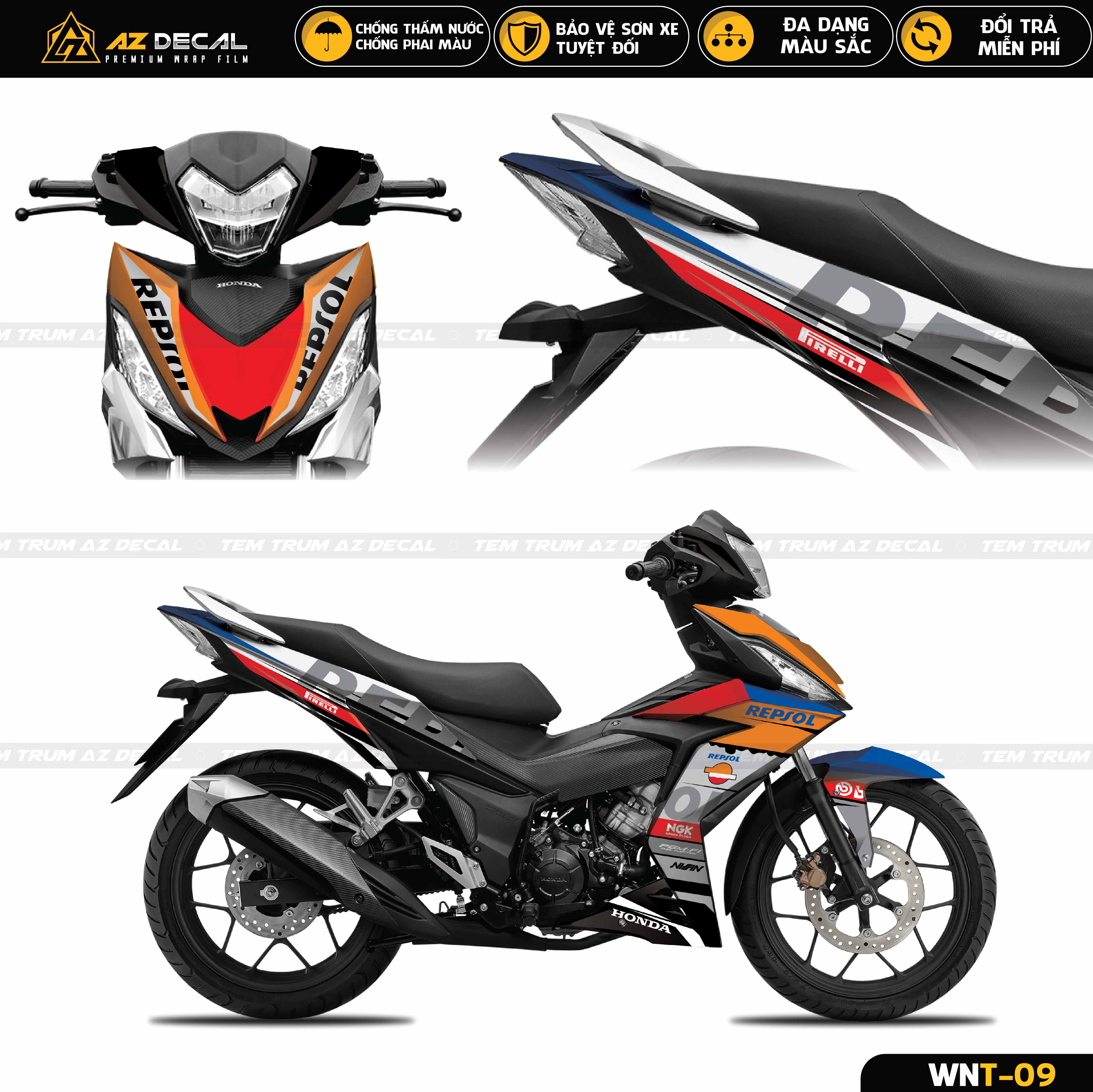 Tem trùm Winner v1 150 mẫu Repsol