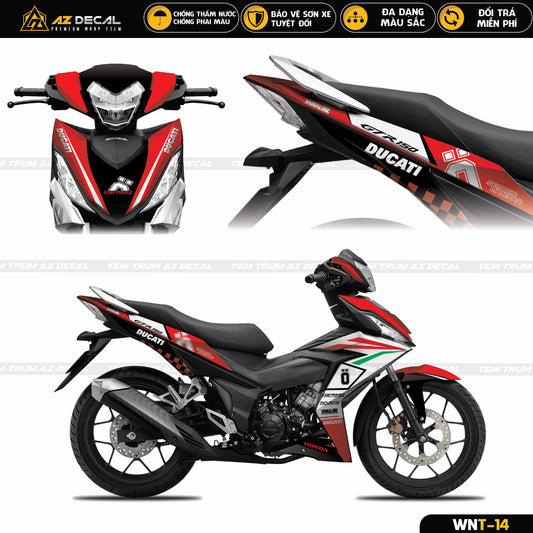 Tem trùm Winner v1 mẫu Ducati đỏ trắng