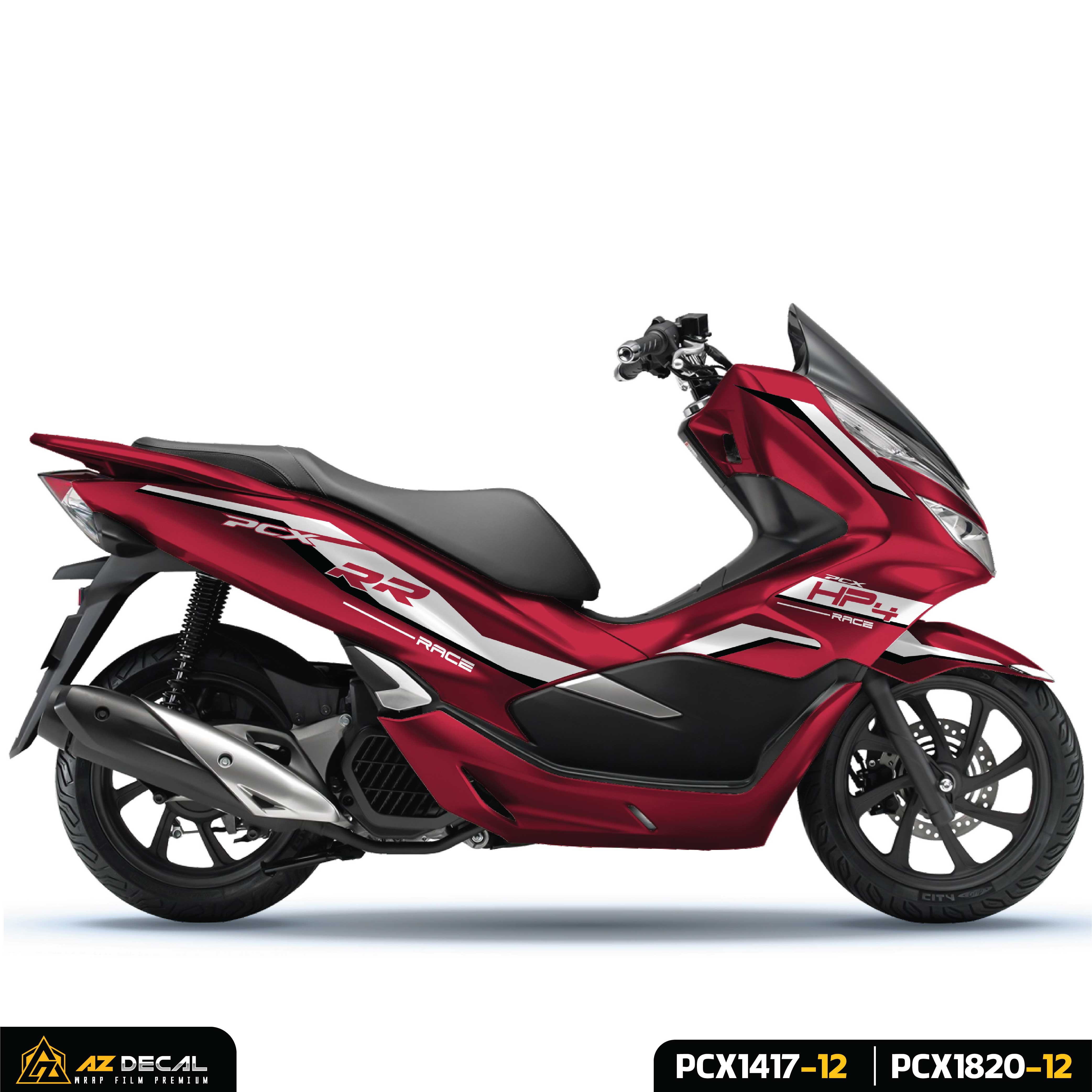 Tem xe PCX 125 150 mẫu HP4 RR đỏ trắng đen