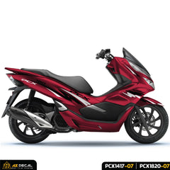 Mẫu decal dán xe PCX 150 đỏ màu đen trắng Sport Mind