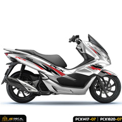 Tem rời xe PCX trắng màu đỏ đen mẫu Sport Mind