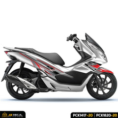 Tem rời PCX dán xe trắng tem đen đỏ