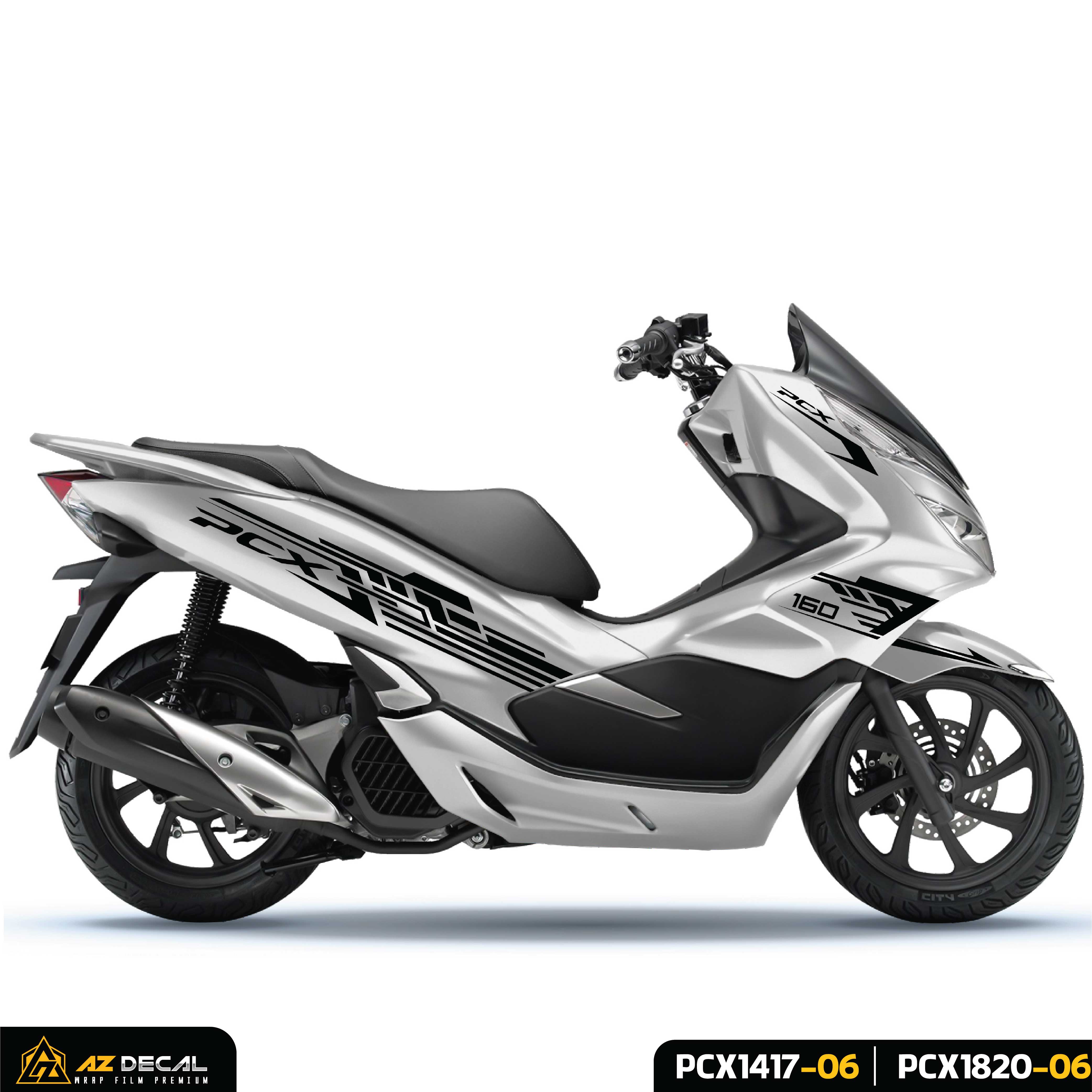 Tem rời xe Honda PCX 160 2014 - 2020 màu đen xe trắng