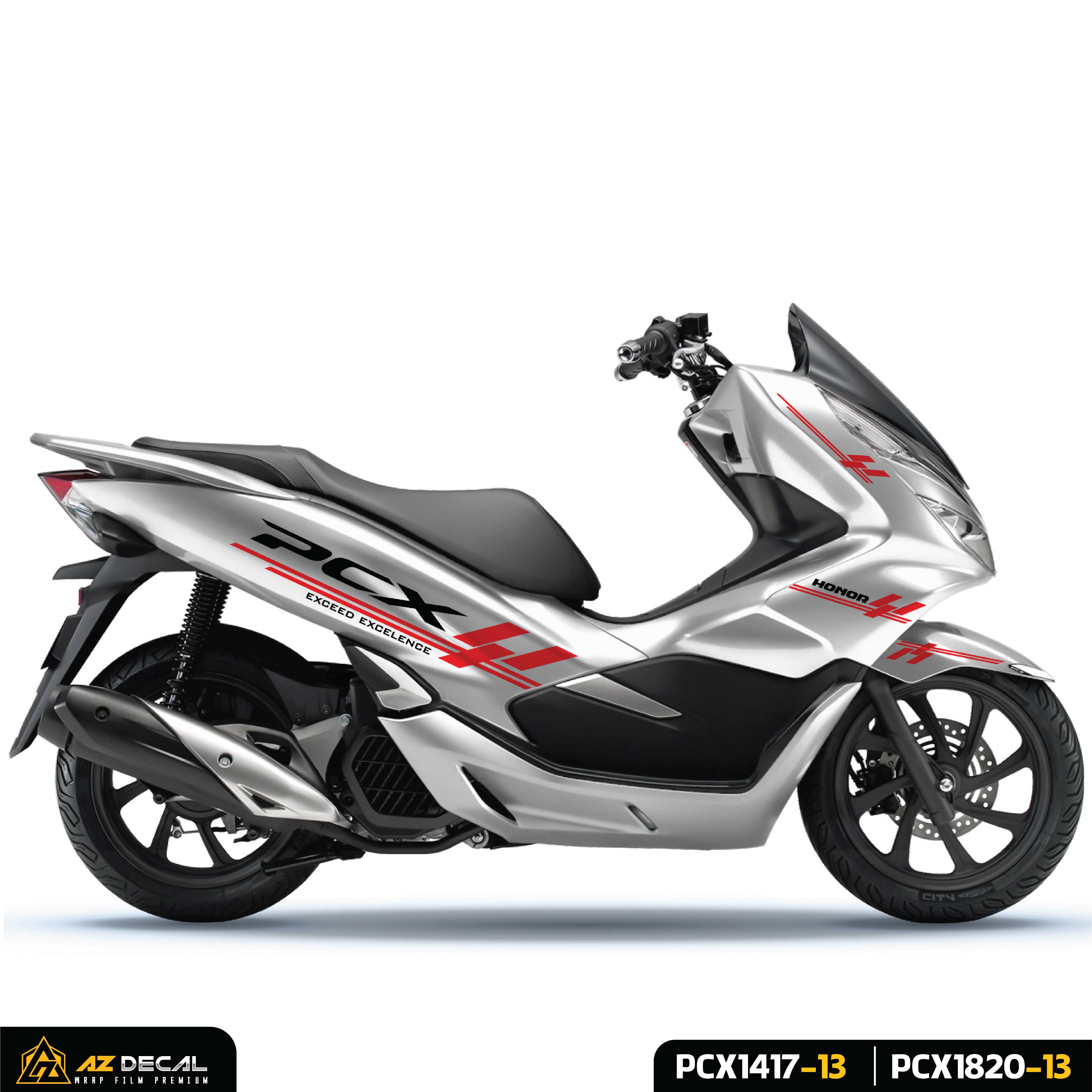 Decal xe Honda PCX màu đen đỏ trắng đẹp