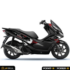 Tem xe PCX đẹp mẫu Red Bull dán xe đen