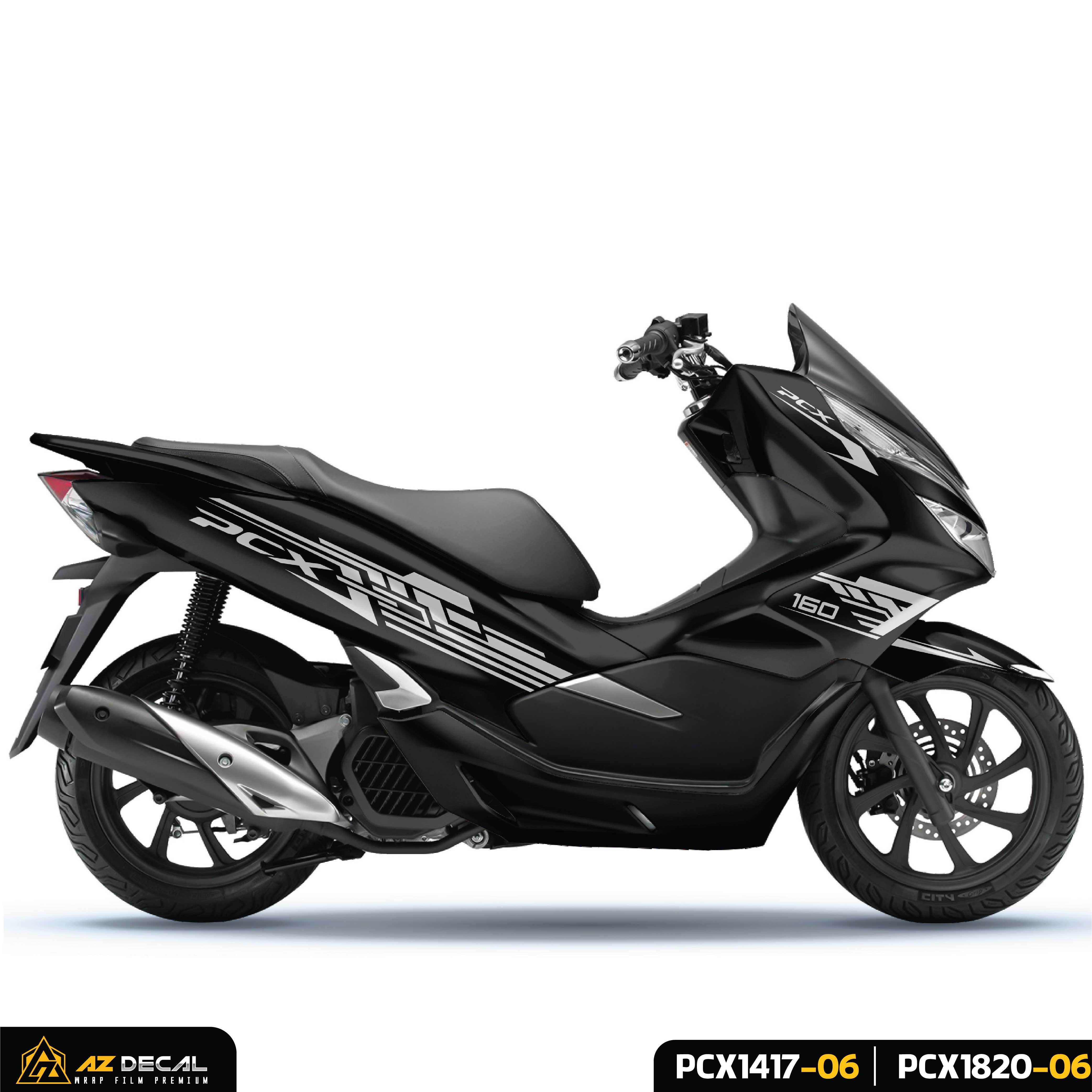 Tem xe PCX 160 đen trắng