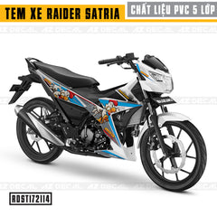 Tem Xe Raider/Satria Trắng Mẫu Chicken