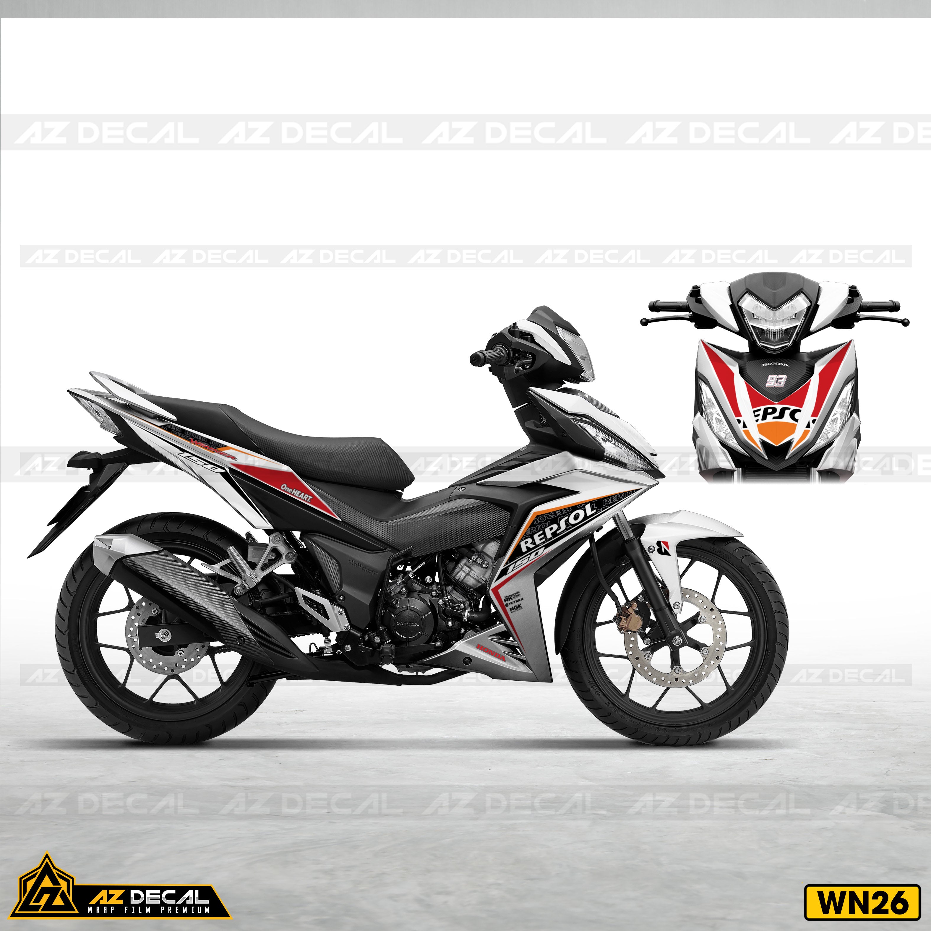 Tem xe Winner Repsol Xe Trắng