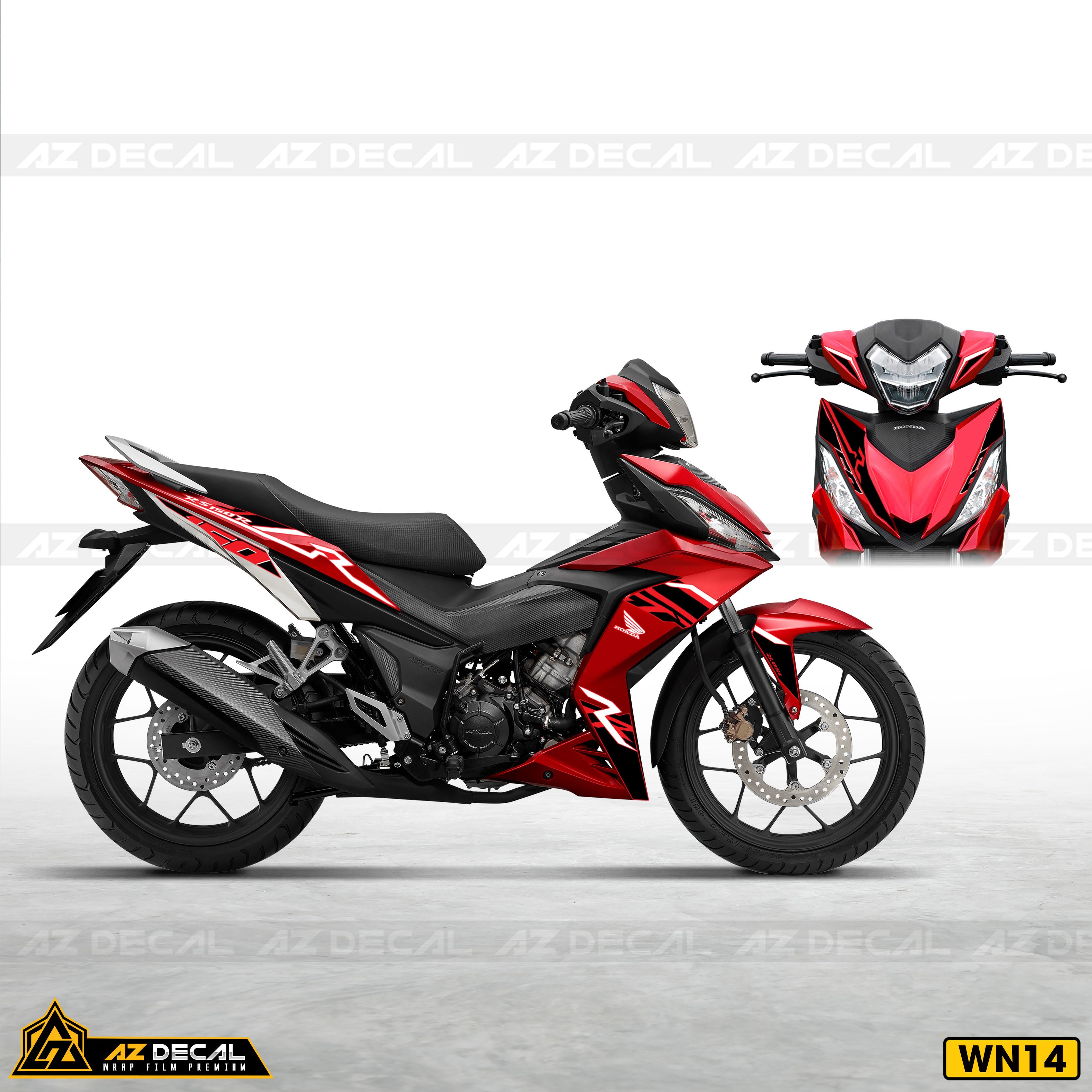 Tem xe Winner RS150R Đỏ Đen trắng