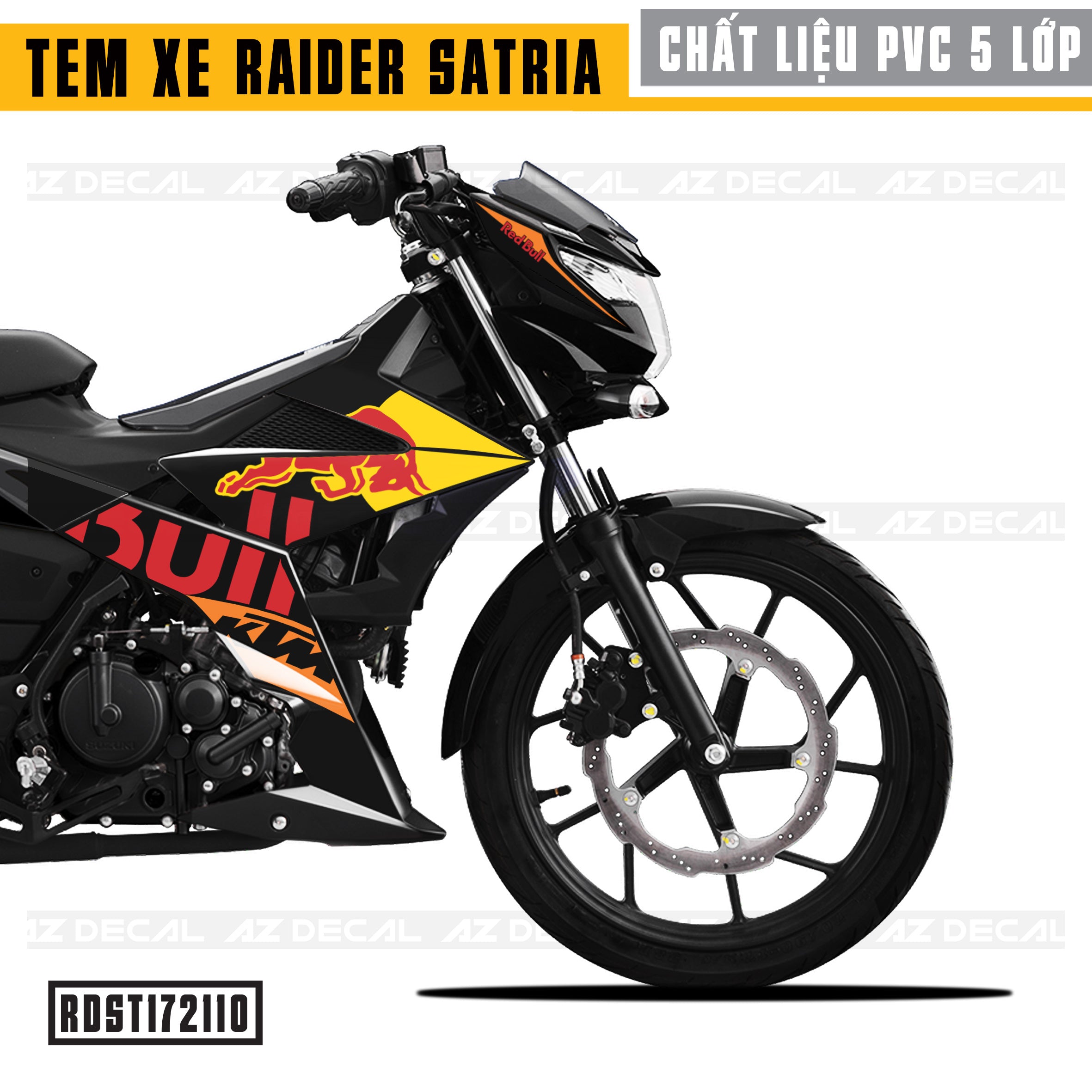 Tem xe Raider / Satria Mẫu Redbull - Cận Cảnh