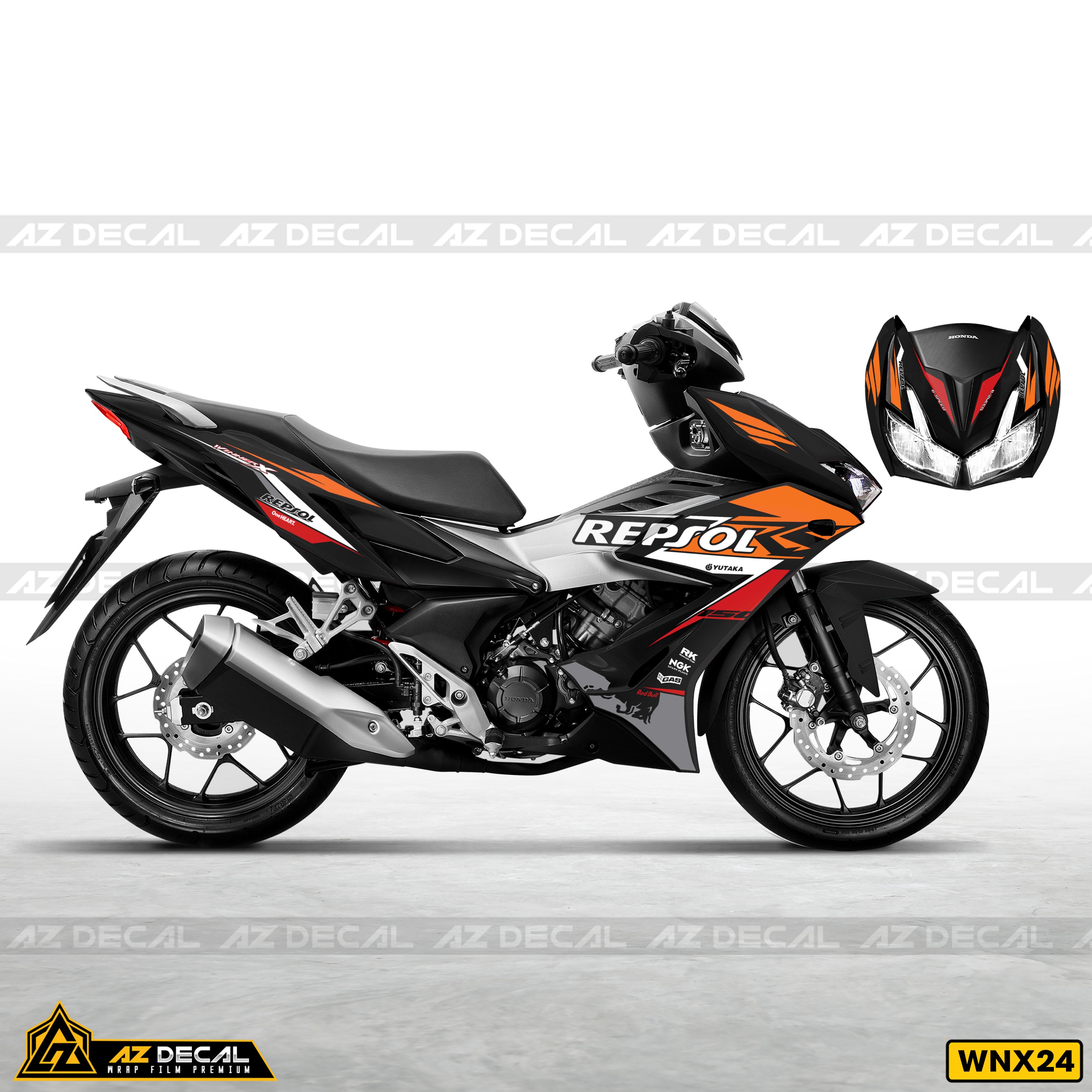 Tem Xe Winner X Đen mẫu Repsol