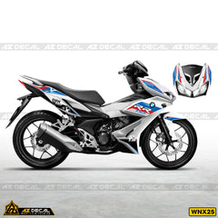 Tem xe Winner X mẫu BMW HP4 RR trắng