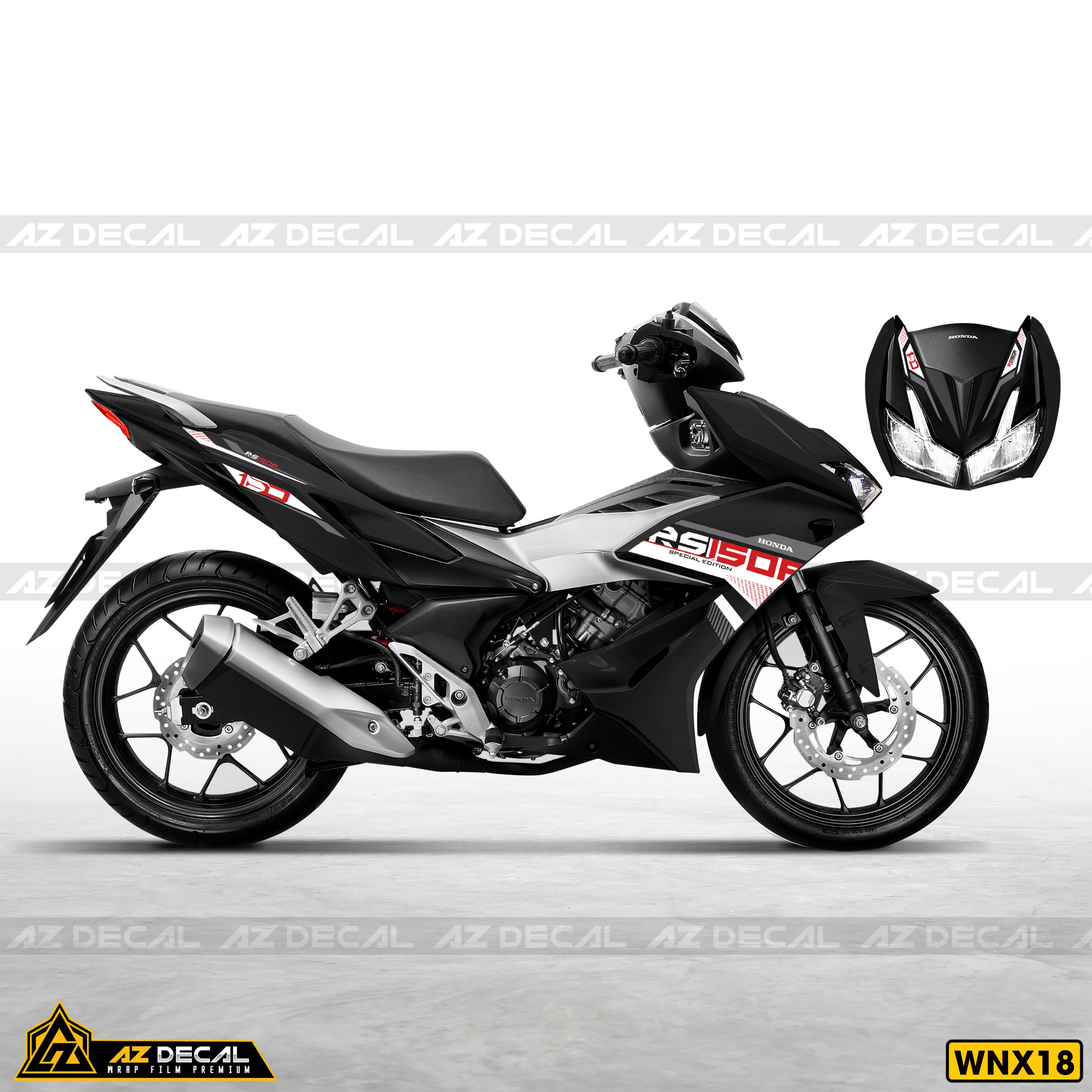 Tem xe Winner X Đen mẫu RS150R