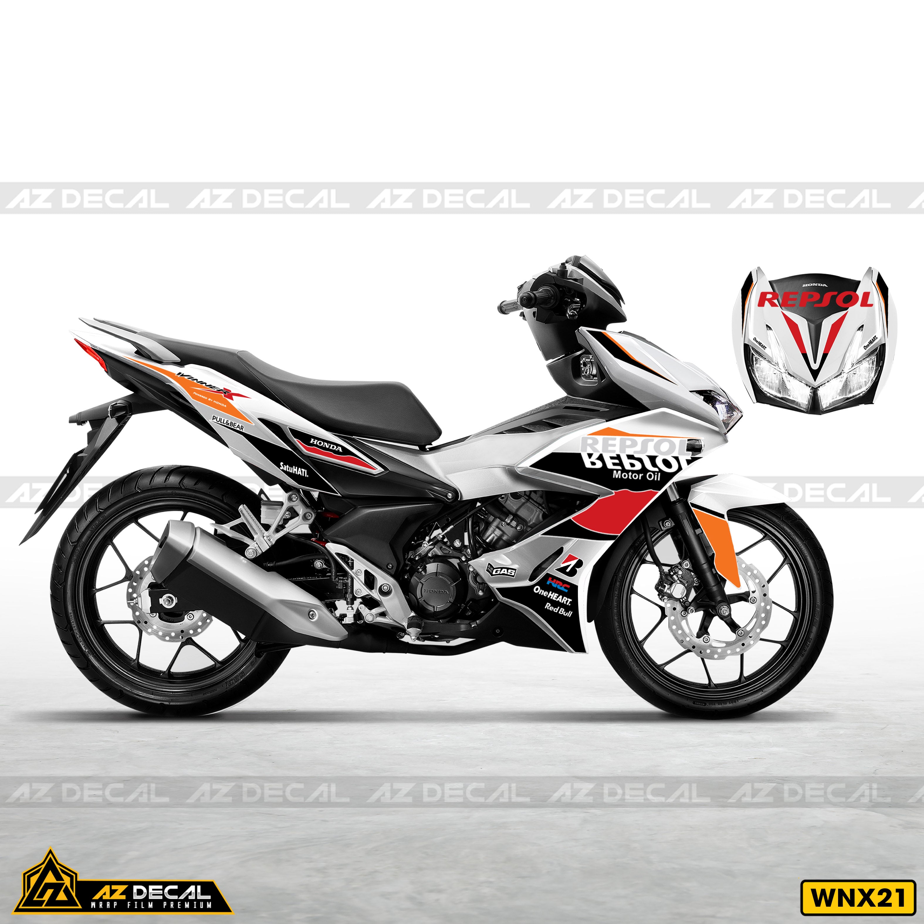 decal xe Winner X Repsol xe trắng