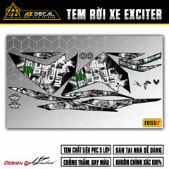 Tem xe Exciter 155 nền đen