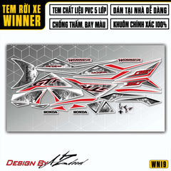 Tem xe Winner GTR vân khói nền trắng