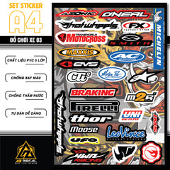 Sticker Dán Ô Tô, Xe Máy, Xe Điện, Xe Đạp, Mũ Bảo Hiểm | SET ĐỒ CHƠI XE 03
