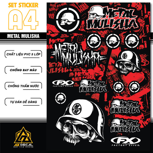 Sticker Dán Ô Tô, Xe Máy, Xe Điện, Xe Đạp, Mũ Bảo Hiểm | SET Trang Trí METAL MULISHA