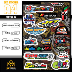 Sticker Dán Ô Tô, Xe Máy, Xe Điện, Xe Đạp, Mũ Bảo Hiểm | SET Trang Trí RACYNG 02
