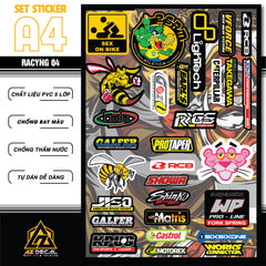 Sticker Dán Ô Tô, Xe Máy, Xe Điện, Xe Đạp, Mũ Bảo Hiểm | SET Trang Trí RACYNG 04