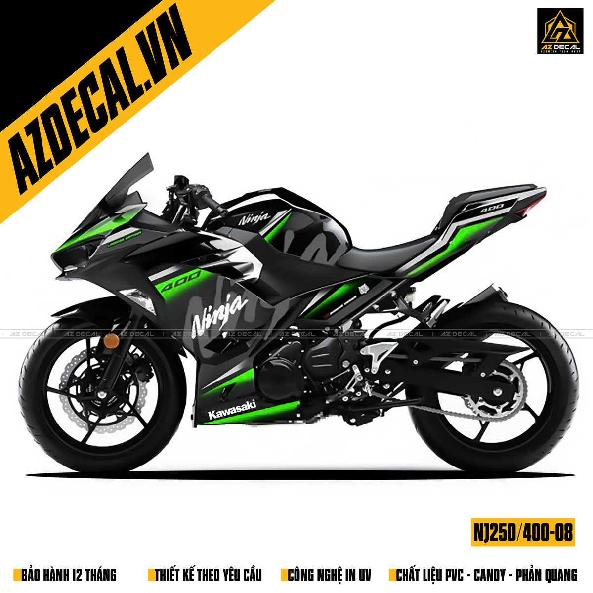 Địa chỉ dán tem xe Kawasaki Ninja 250/400 uy tín