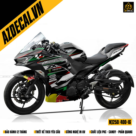 Tổng hợp mẫu tem dán xe Kawasaki Ninja 250/400