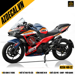 Tem xe Repsol hình kiến dán Ninja 250/400