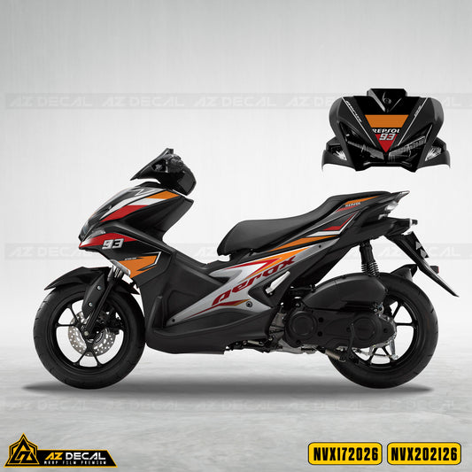 Decal dán xe NVX 155 đen mẫu Aerox Repsol cam