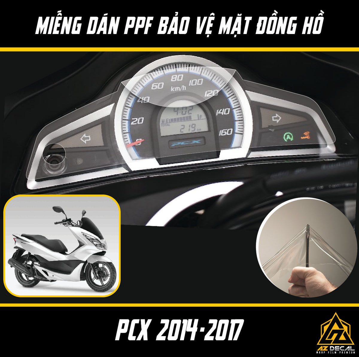 Miếng dán PPf chống xước đồng hồ xe Honda PCX 2014 - 2017