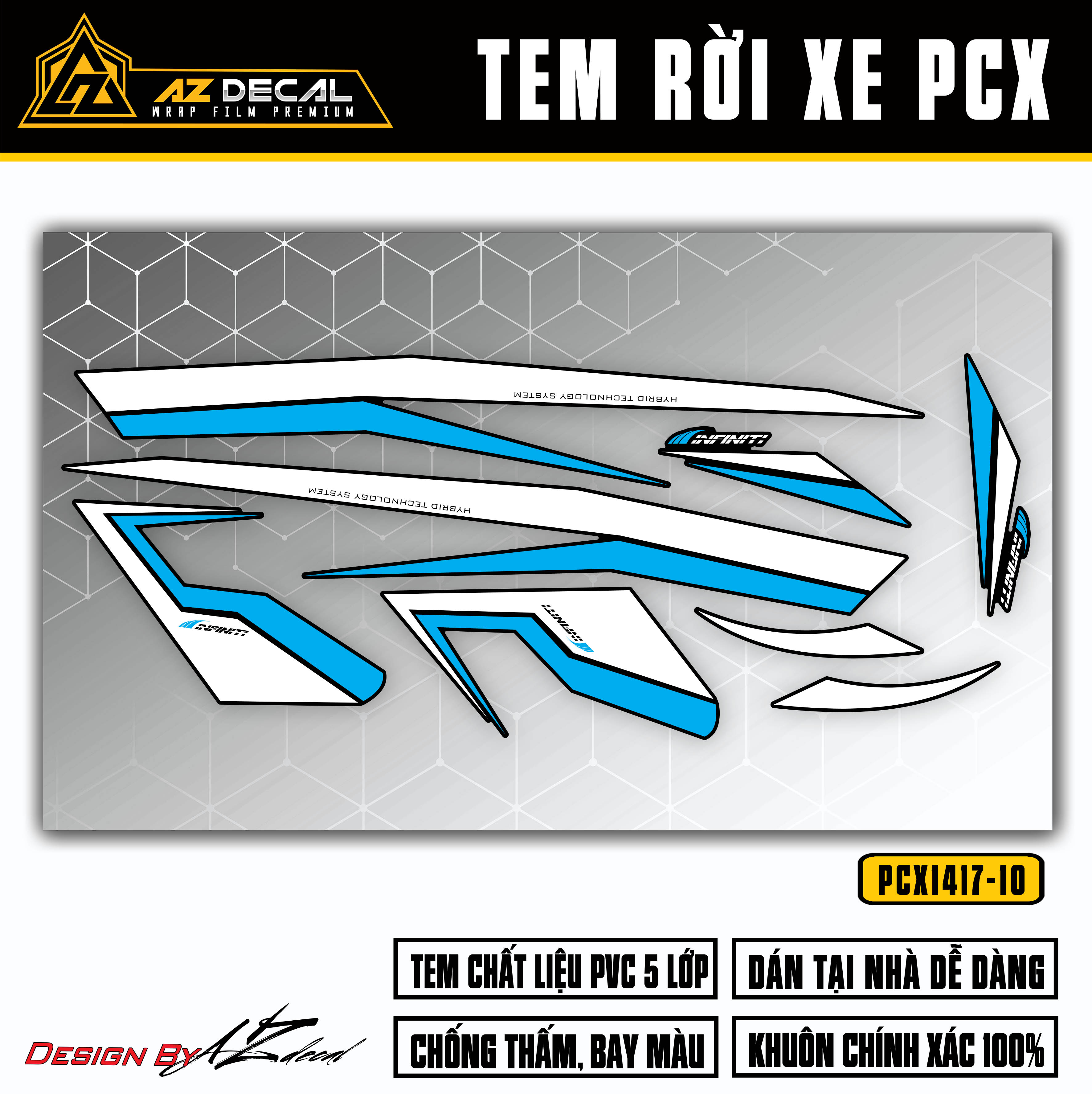 Decal dán xe PCX 150 125 160 đẹp mẫu Infinity