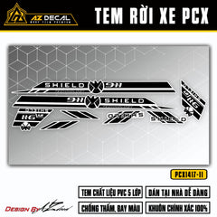 Decal dán xe PCX 125 150 160 màu đen (nền trắng)