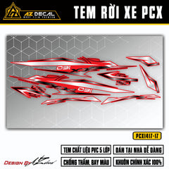 Tem xe PCX 160 đẹp dán xe đỏ